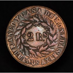 Buenos Aires 2 Reales 1860 A1-R7 CJ23.1.6 Cobre EXC