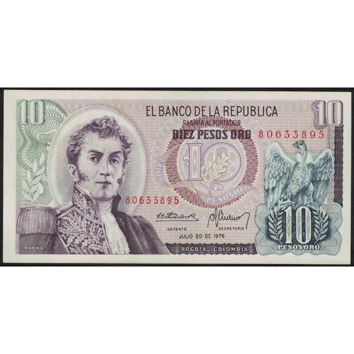 Colombia 10 Pesos Oro 1979 P407f UNC
