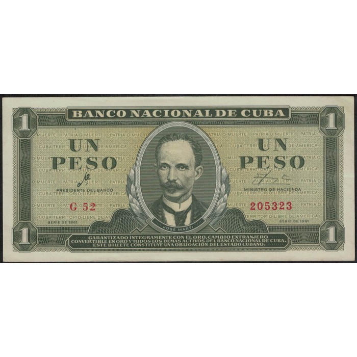 Cuba 1 Peso 1961 P94a EXC+