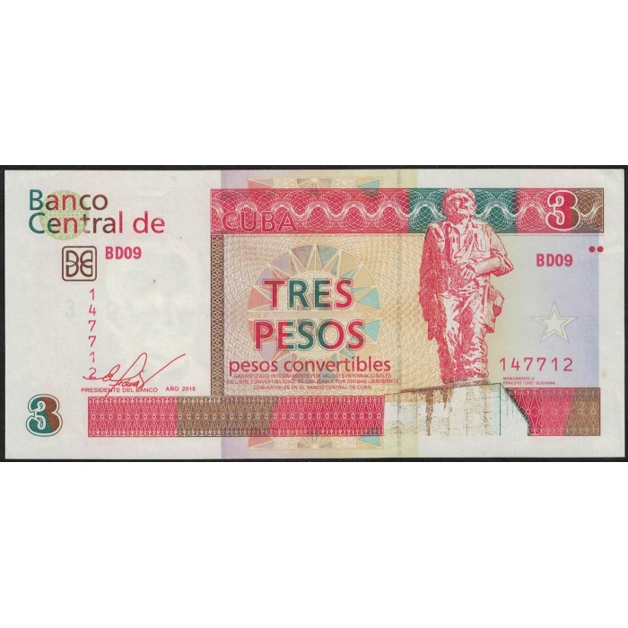 Cuba 3 Pesos 2016 UNC