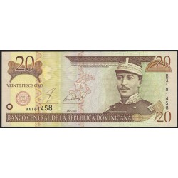 Republica Dominicana 20 Pesos Oro 2001 P166b UNC