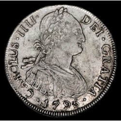 Potosi 8 Reales 1795 PP CJ76.7.3 Carlos IIII Ag MB