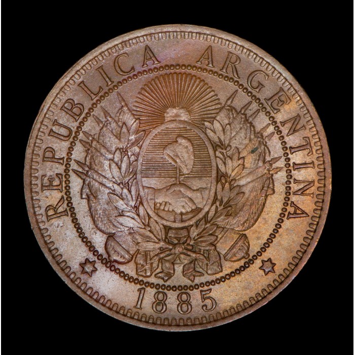 Argentina 2 Centavos 1885 Cobre UNC-