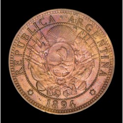 Argentina 2 Centavos 1894 Cobre EXC+