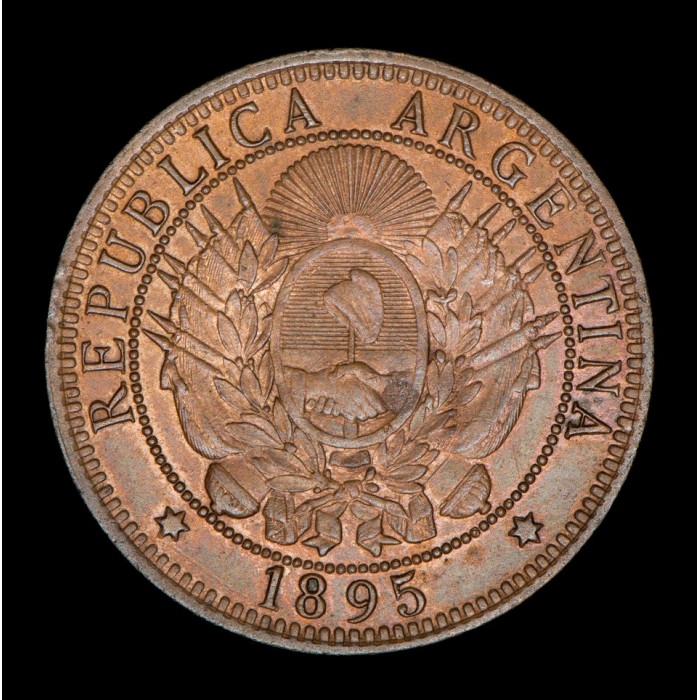 Argentina 2 Centavos 1895 Cobre EXC/EXC+