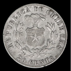 Chile 20 Centavos 1893 KM138