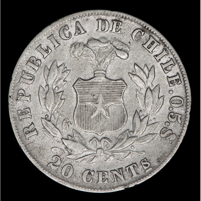 Chile 20 Centavos 1893 KM138