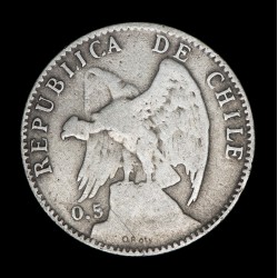 Chile 20 Centavos 1907 KM151.2 Ag MB
