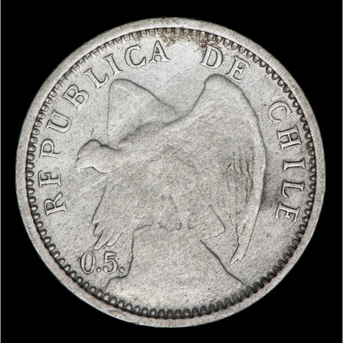 Chile 10 Centavos 1907 KM156.2 MB/EXC