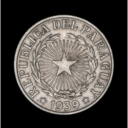 Paraguay 5 Pesos 1939 KM18 Cuproniquel EXC