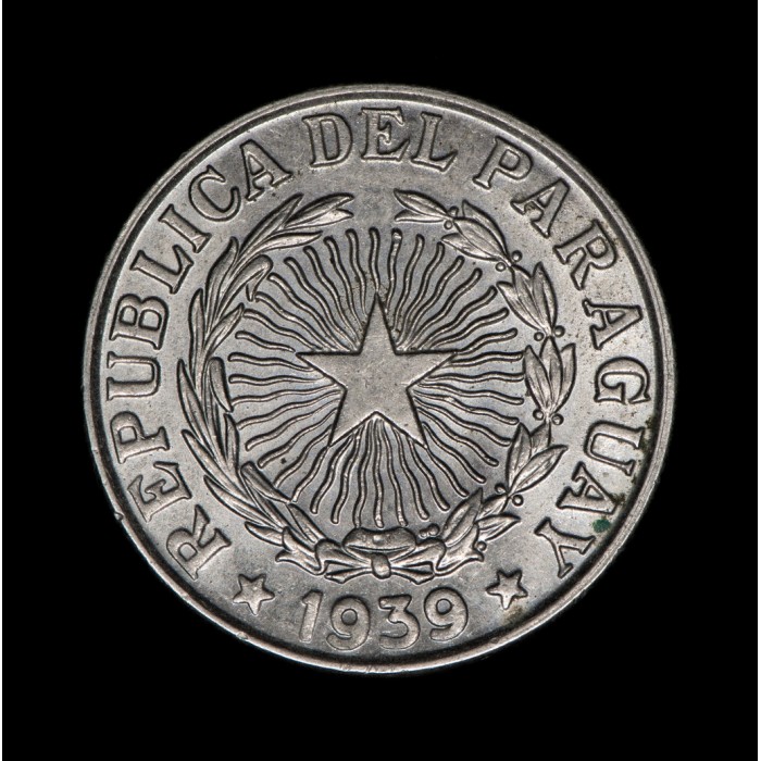 Paraguay 5 Pesos 1939 KM18 Cuproniquel EXC+