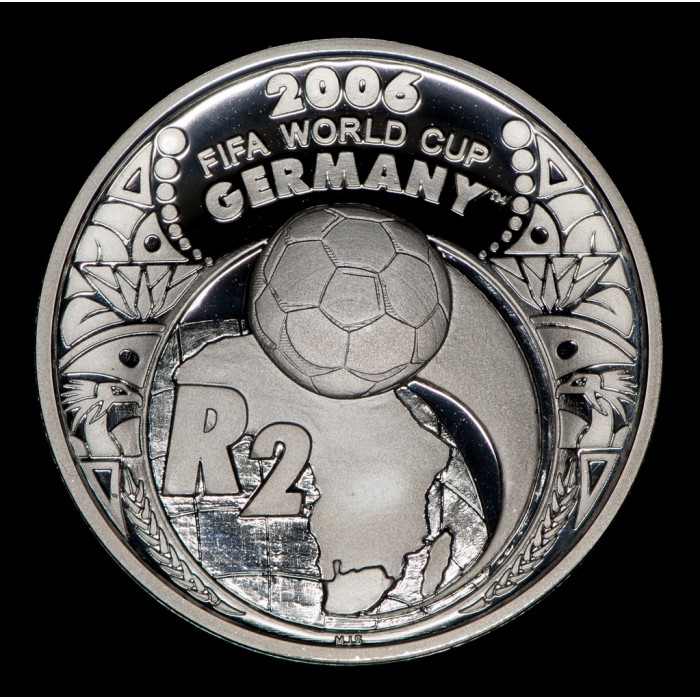 Sudafrica 2 Rand 2005 Mundial Fifa 2006 Ag Proof UNC
