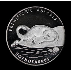 Camboya 20 Riels 1994 Nothosaurus KM96 Ag Proof UNC