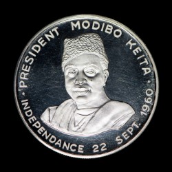 Mali 10 Francos 1960 Independencia Presidente Modibo Keita KM1 Ag UNC