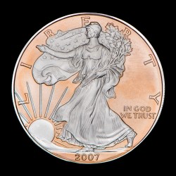 Estados Unidos 1 Dollar de Plata 2007 Tonalizado KM273 1 Onza Ag UNC