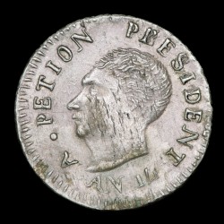 Haiti 25 Centimes AN14 1817 KM15.1 Ag MB+