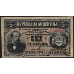 COL006 5 Centavos 1884 Avellaneda Firmas Roca - Pacheco MB+