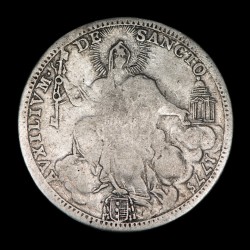 Italia Estados Papales 1/2 Escudo 1775-I KM1210 Ag Bueno