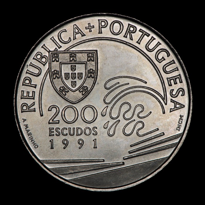 Portugal 200 Escudos 1991 KM651 CuNi EXC+