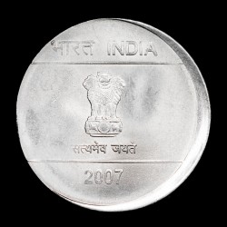 Error descentrada India 1 Rupia 2007 EXC