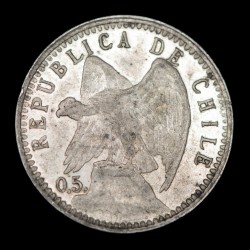 Chile 5 Centavos 1901/896 ley KM155.2 Ag EXC
