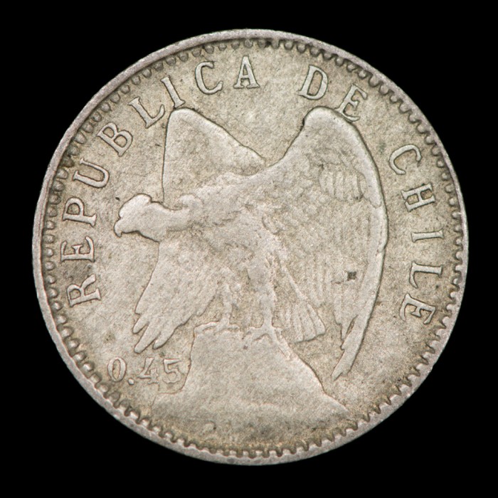 Chile 5 Centavos 1916 Ley KM155.3 Ag MB+