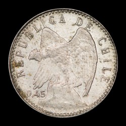 Chile 5 Centavos 1919 Ley KM155.3 Ag EXC+