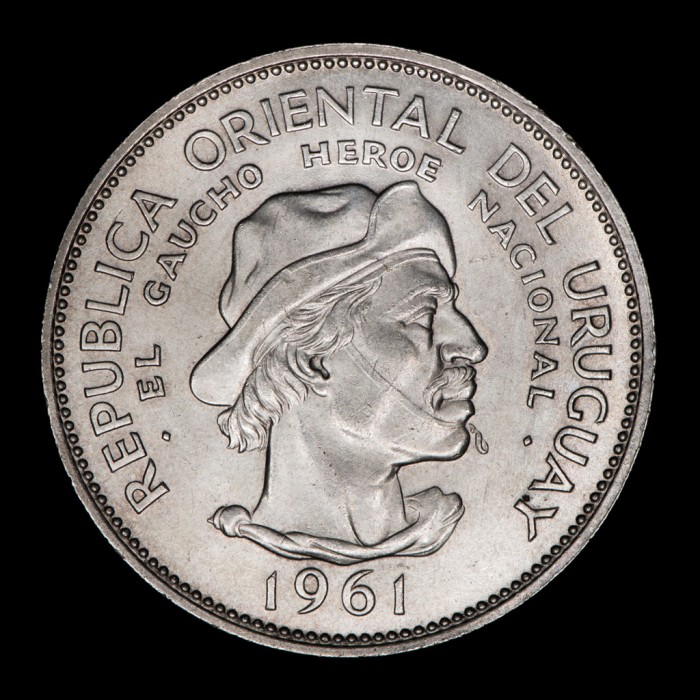 Uruguay 10 Pesos 1961 KM43 Ag UNC