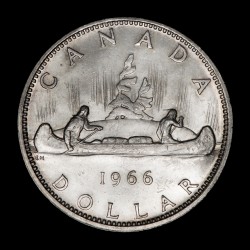 Canada 1 Dolar 1966 KM64.1 Ag EXC+