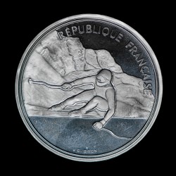 Francia 100 francos 1989 Esqui KM971 Ag Proof UNC