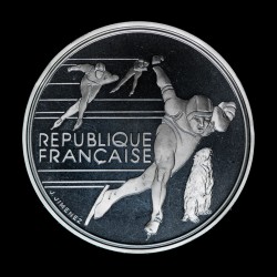 Francia 100 francos 1990 Esqui KM980 Ag Proof UNC