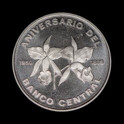 Costa Rica 20 Colones 1975 Aniversario Banco Central KM205 Niquel EXC+