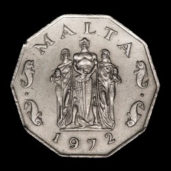 Malta 50 Cents 1972 KM12 CuNi B+