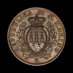 San Marino 10 Centesimi 1935 KM13 Cobre EXC+