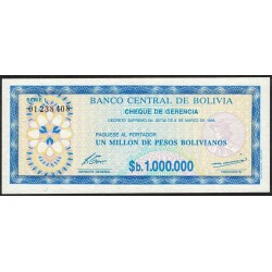 Bolivia 1.000.0000 de Pesos Bolivianos 1985 P192Ca UNC