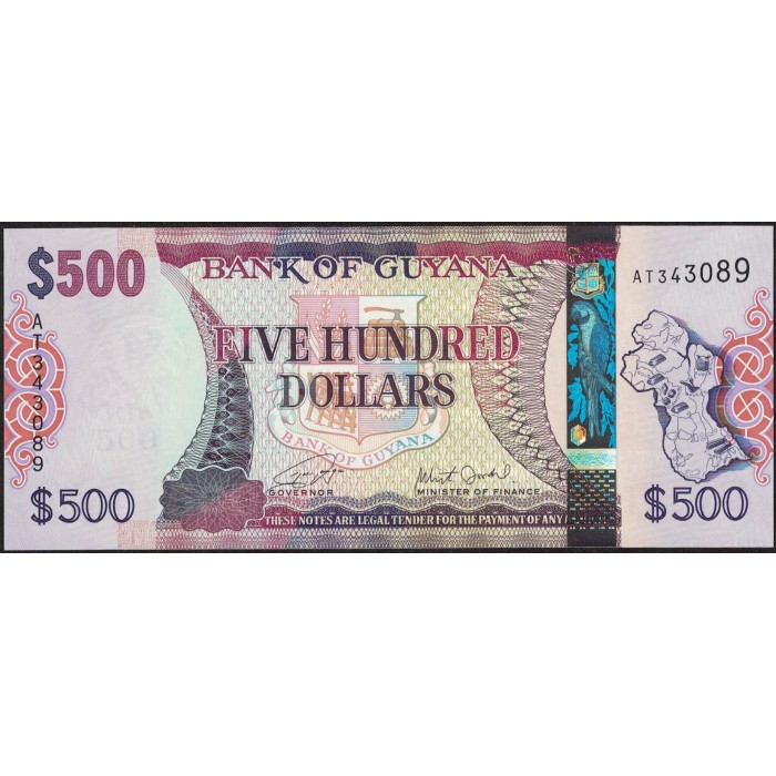 Guyana 500 Dolares 2002 P34 UNC