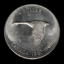Canada 1 Dolar 1967 Ganso KM70 Ag EXC+
