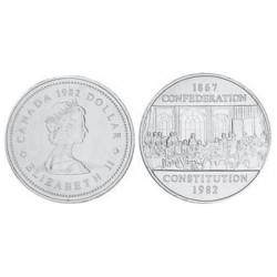 Canadá 1 Dollar 1982 Constitucion KM134 Niquel UNC