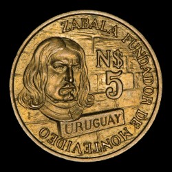 Uruguay 5 Pesos 1976 KM70 Fundacion de Montevideo Bronce UNC