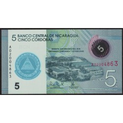Nicaragua 5 Cordobas 2019 PNEW Polimero UNC