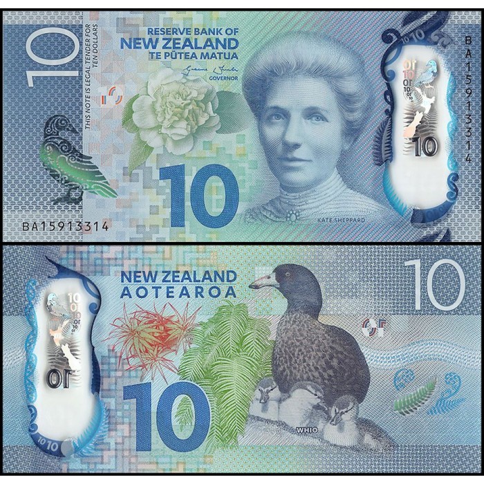 Nueva Zelanda 10 Dolares 2015 P192 Polimero UNC