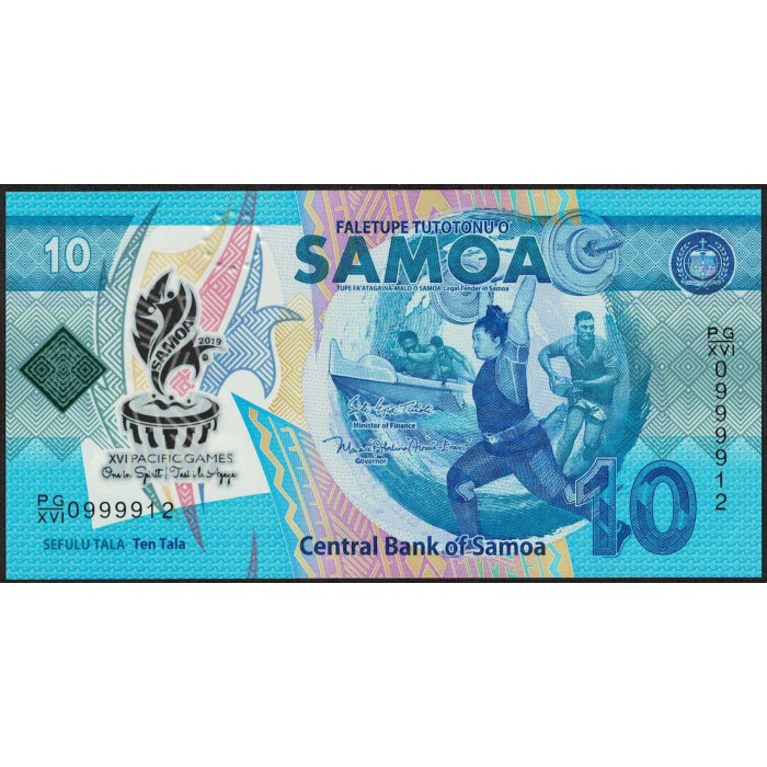 Samoa 10 Tala 2019 PNEW Polimero UNC
