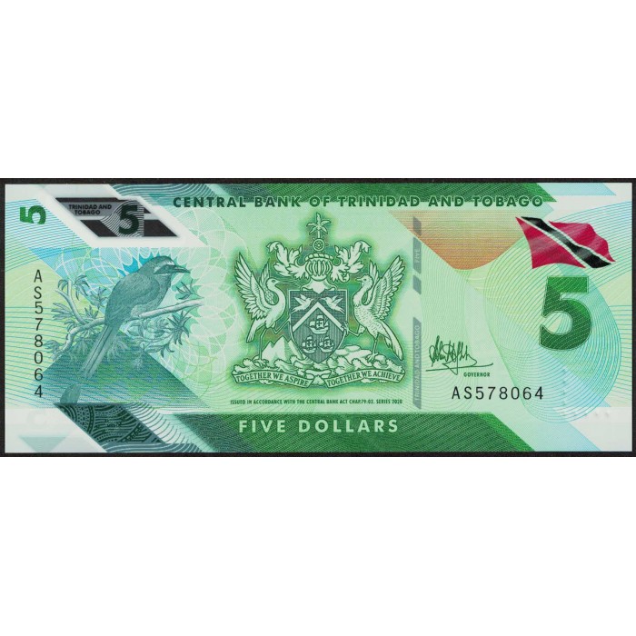 Trinidad y Tobago 5 Dolars 2020 PNEW Polimero UNC