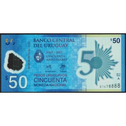 Uruguay 50 Pesos 2017 P100 Polimero UNC