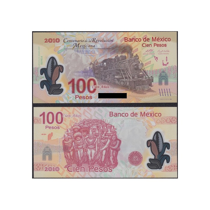 Mexico Conmemorativo 100 Pesos 2007 P128c Centenario de la Revolucion Polimero UNC