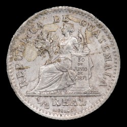Guatemala 1/2 Real 1894 KM159 Ag EXC