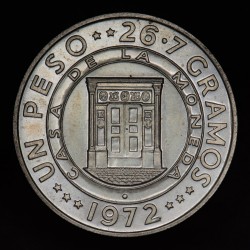 Republica Dominicana 1 Peso 1972 KM34 Banco Central 25 Aniversario Ag UNC