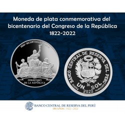 Peru 1 Sol 2022 Bicentenario Congreso de la Republica 1 Onza Ag UNC