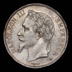 Francia 5 Francos 1868A Napoleon KM799.1 Ag EXC