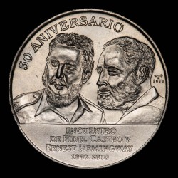 Cuba 1 Peso 2010 Fidel Castro y Ernest Hermingway KM954 Cuproniquel UNC
